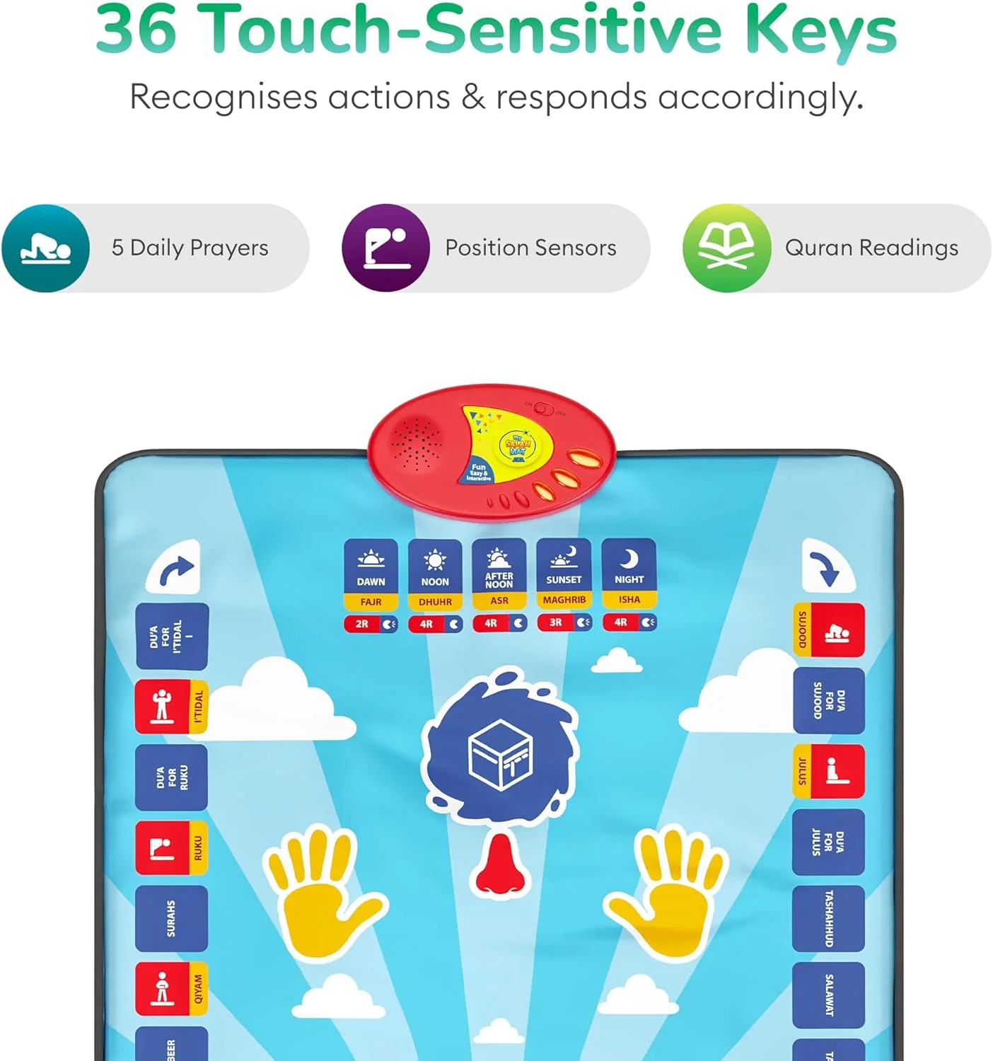 My Salah Mat - Interactive Educational Prayer Mat (Blue) - Image 4